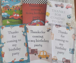 transport themed birthday favour pack, kids birthday party