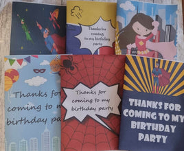 super hero party favour, kids birthday activity book