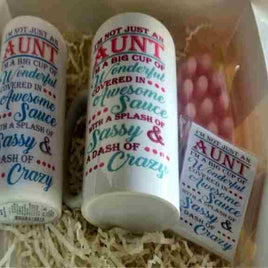 Aunty mug and candle gift pack - many designs to choose from