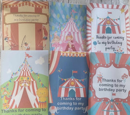 Circus activity pack, kids birthday party favours