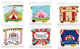 circus lolly bags, unisex personalised party favours