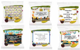 Construction lolly bags, Boys personalised party favours