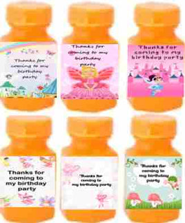 Fairy party bubbles, girls personalised favours