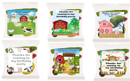 Farm party lolly bags unisex personalised birthday  favours
