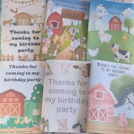 Farm party favour, kids birthday activity book