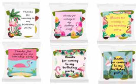 Flamingo lolly bags, girls personalised birthday favours