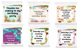 Flower themed lolly bags, girls birthday favours
