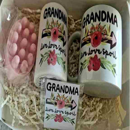 Grandma mug and candle gift pack - many designs to choose from