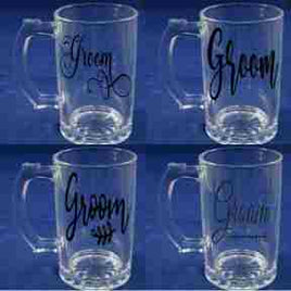 Groom beer glass, multiple colours available