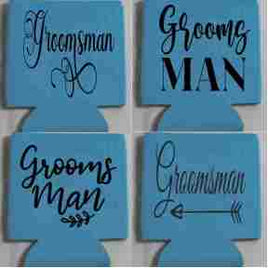 Groomsman stubby cooler - multiple colours available