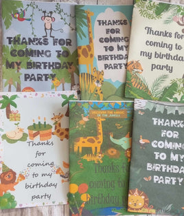 Jungle themed party favour, kids birthday activity book