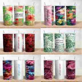 12 oz foral, add your text tumbler