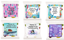 Mermaid  lolly bags, girls personalised birthday favours