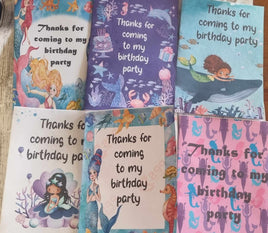 Mermaid party favours, girls birthday activity packs