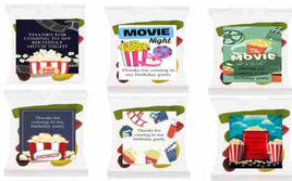 Movie night themed lolly bags unisex personalised birthday party favours