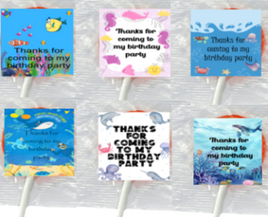ocean themed party lollipops unisex personalised favours