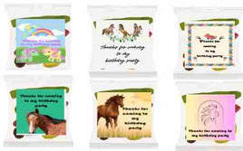 Pony themed lolly bags, girls birthday favours