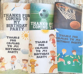 Sports themed party favour, kids birthday activity book