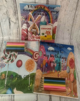Candy digital download favour pack activity coloring book bubbles lollipops lolly bags