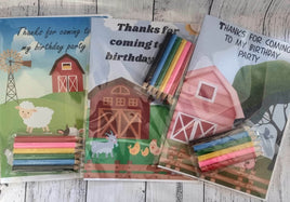 Farm digital download favour pack activity coloring book bubbles lollipop lolly bag