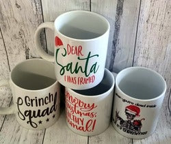 christmas themed mugs coffee gift present mixed designs