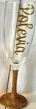 gold glitter champagne glass personalised gift wedding birthday mothers day christmas brisbane qld australia