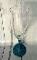 light blue glitter champagne glass personalised gift wedding birthday mothers day christmas brisbane qld australia
