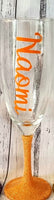 glitter champagne glass, personalised gift