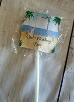 beach scene wedding lollipops personalised favours brisbane qld australia