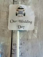 car wedding lollipops personalised favours brisbane qld australia