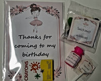 Ballerina themed lolly bags, girls birthday favours