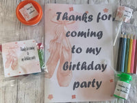 Ballerina party favour, kids birthday activity book
