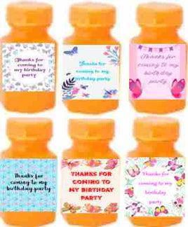Butterfly party bubbles, girls personalised favours