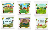 Camping themed lolly bags unisex personalised birthday party favours