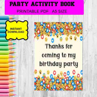 Emoji digital download favour pack activity coloring book bubbles lollipops lolly bags