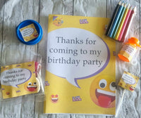 Emoji themed lolly bags unisex personalised birthday party favours