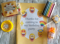 Emoji themed play dough unisex personalised birthday favours