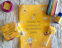 Emoji themed play dough unisex personalised birthday favours