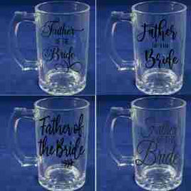 Father of the Bride beer glass, multiple colours available