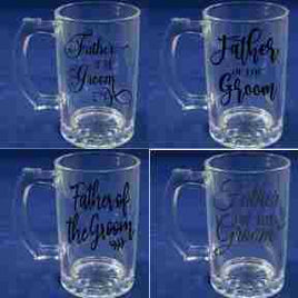 Father of the Groom beer glass, multiple colours available