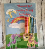 Pony themed lollipops, girls birthday favours