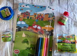 Race car digital download favour pack activity coloring book bubbles lollipops lolly bags