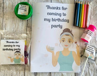 Spa day themed lolly bags, birthday favours