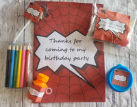 super hero themed party bubbles unisex personalised birthday favours