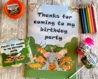 Zoo themed play dough unisex personalised birthday party favours