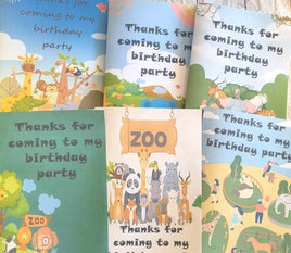 Zoo party favour, kids birthday activity book