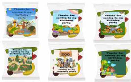 Zoo themed lolly bags unisex personalised birthday party favours