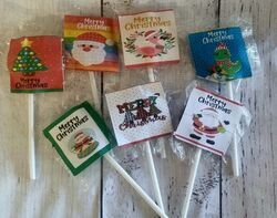 christmas lollipops party favours kids class gifts mixed designs