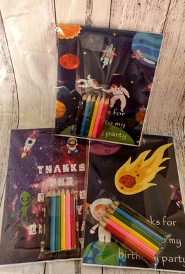 space themed digital download activity coloring book
