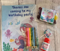 Mermaid digital download activity coloring book bubbles lollipop lolly bags